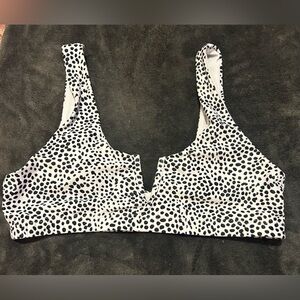 👙SHEIN Bikini Halter Top, Black/white polka dot, Size S Junior